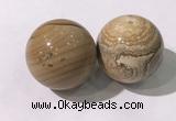 CDN1298 40mm round picture jasper decorations wholesale