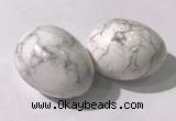 CDN1346 35*45mm egg-shaped white howlite decorations wholesale