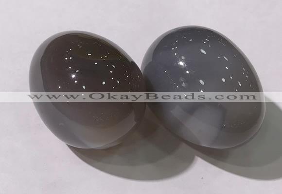 CDN1368 35*45mm egg-shaped grey agate decorations wholesale