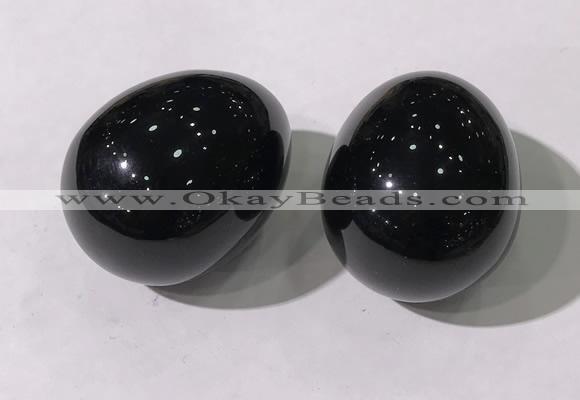 CDN1376 35*45mm egg-shaped black obsidian decorations wholesale