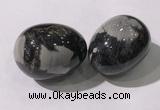 CDN1394 35*45mm egg-shaped silver leaf jasper decorations wholesale