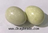 CDN1408 35*45mm egg-shaped yellow jasper decorations wholesale