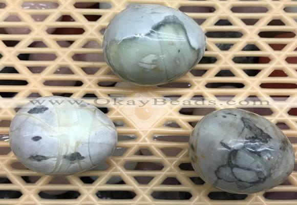 CDN318 30*40mm egg-shaped picasso jasper decorations wholesale