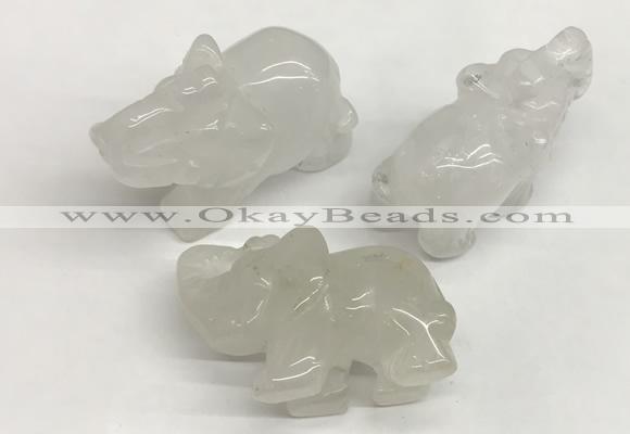 CDN402 25*50*35mm elephant white jade decorations wholesale