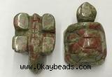 CDN459 38*55*28mm turtle unakite decorations wholesale