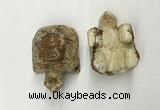 CDN460 38*55*28mm turtle picture jasper decorations wholesale