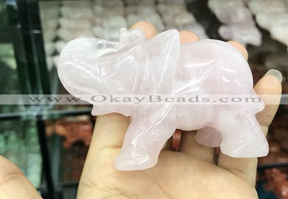 CDN530 35*80*55mm elephant rose quartz decorations wholesale