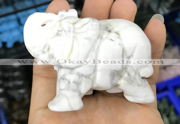 CDN532 35*80*55mm elephant white howlite decorations wholesale