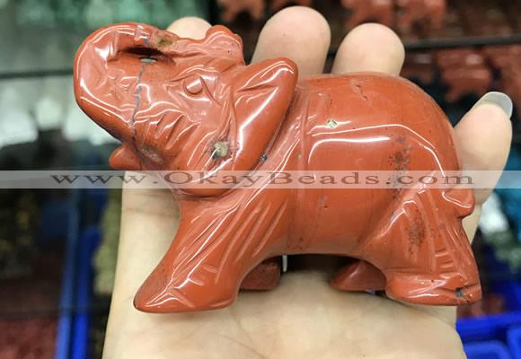 CDN538 35*80*55mm elephant red jasper decorations wholesale