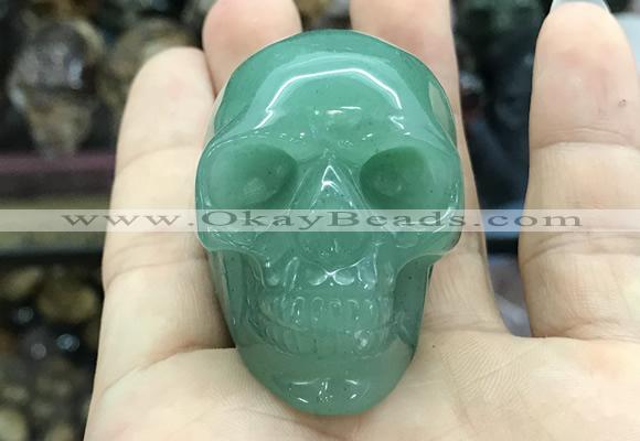 CDN563 35*50*40mm skull green aventurine decorations wholesale