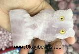 CDN586 50*80mm owl rose quartz decorations wholesale