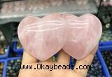 CDN591 50*90mm double heart rose quartz decorations wholesale