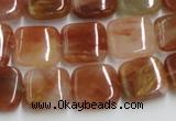 CDQ07 15.5 inches 14*14mm square natural red quartz beads wholesale