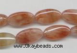 CDQ24 15.5 inches 10*17mm oval natural red quartz beads wholesale