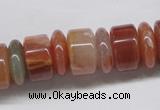 CDQ33 15.5 inches 5*16mm & 10*16mm rondelle natural red quartz beads