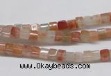 CDQ35 15.5 inches 4*4mm cube natural red quartz beads wholesale