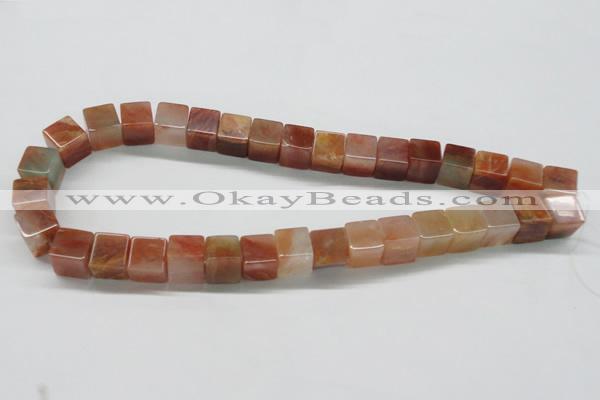 CDQ37 15.5 inches 12*12mm cube natural red quartz beads wholesale