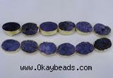 CDQ502 20*30mm - 22*30mm oval druzy quartz beads wholesale