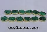 CDQ506 20*30mm - 22*30mm oval druzy quartz beads wholesale