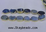 CDQ507 20*30mm - 22*30mm oval druzy quartz beads wholesale