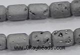 CDQ600 8 inches 6*8mm drum druzy quartz beads wholesale