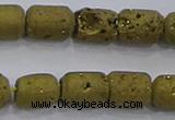 CDQ601 8 inches 6*8mm drum druzy quartz beads wholesale