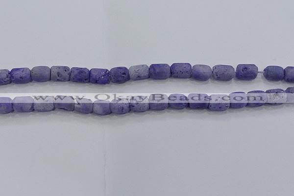 CDQ602 8 inches 6*8mm drum druzy quartz beads wholesale