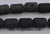 CDQ615 8 inches 6*8mm drum druzy quartz beads wholesale