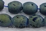 CDQ626 8 inches 10*12mm rice druzy quartz beads wholesale