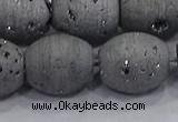 CDQ635 8 inches 12*14mm rice druzy quartz beads wholesale