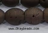 CDQ638 8 inches 12*14mm rice druzy quartz beads wholesale