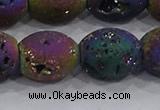 CDQ641 8 inches 12*14mm rice druzy quartz beads wholesale