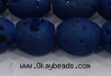 CDQ642 8 inches 12*14mm rice druzy quartz beads wholesale