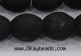 CDQ643 8 inches 12*14mm rice druzy quartz beads wholesale