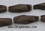 CDQ650 8 inches 8*20mm - 10*30mm freeform druzy quartz beads