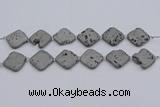 CDQ660 8 inches 25*25mm diamond druzy quartz beads wholesale