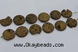 CDQ678 8 inches 30mm flat round druzy quartz beads wholesale