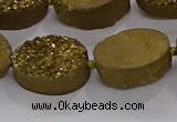 CDQ712 8 inches 13*18mm oval druzy quartz beads wholesale