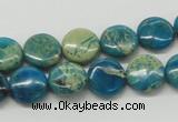 CDS11 16 inches 12mm flat round dyed serpentine jasper beads wholesale