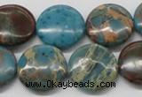 CDS14 16 inches 18mm flat round dyed serpentine jasper beads wholesale