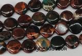 CDS198 15.5 inches 10mm flat round dyed serpentine jasper beads