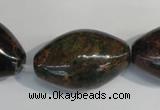 CDS256 15.5 inches 20*30mm rice dyed serpentine jasper beads