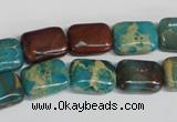 CDS264 15.5 inches 10*14mm rectangle dyed serpentine jasper beads