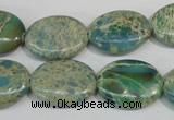 CDS274 15.5 inches 15*20mm oval dyed serpentine jasper beads