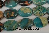 CDS35 15.5 inches 12*16mm oval dyed serpentine jasper beads