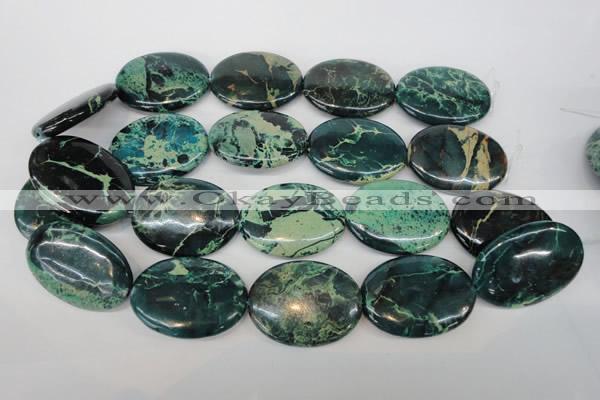 CDS51 15.5 inches 30*40mm oval dyed serpentine jasper beads