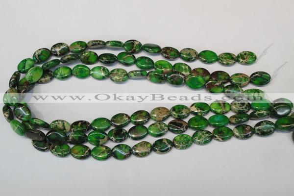 CDT180 15.5 inches 10*14mm oval dyed aqua terra jasper beads