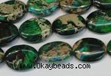 CDT181 15.5 inches 12*16mm oval dyed aqua terra jasper beads