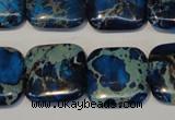 CDT241 15.5 inches 20*20mm square dyed aqua terra jasper beads