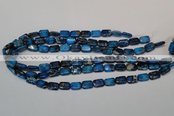 CDT244 15.5 inches 10*14mm rectangle dyed aqua terra jasper beads